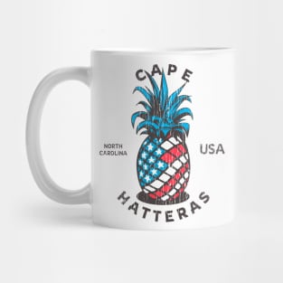 Cape Hatteras, NC Summertime Vacationing Patriotic Pineapple Mug